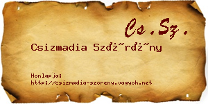 Csizmadia Szörény névjegykártya